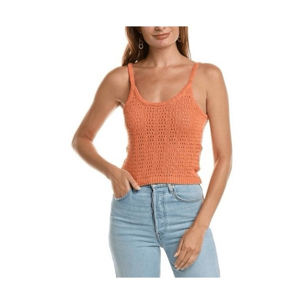 MADEWELL Open Stitch Crochet Sweater Cami Coral Size Medium